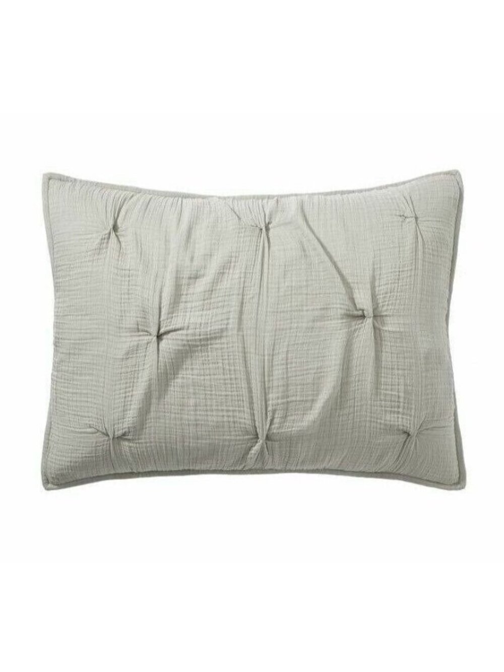 Pottery Barn Gray Soft Cotton Handcrafted Quilted Pillow Sham Standard NEW